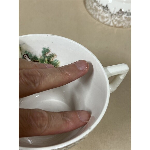 VTG American Limoges Triumph D'or Serenade 3 Cups & 4 Saucers 22K Gold READ - Picture 13 of 16